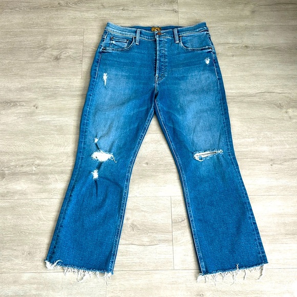 Mother The Tripper Ankle Fray Distressed Jeans - Picture 1 of 8